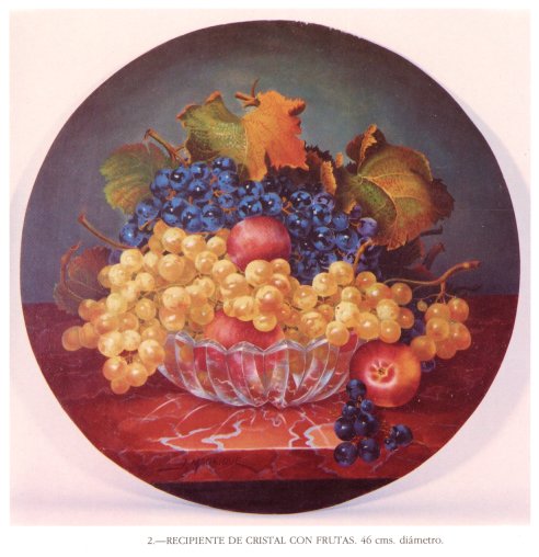 Recipiente de cristal con frutas