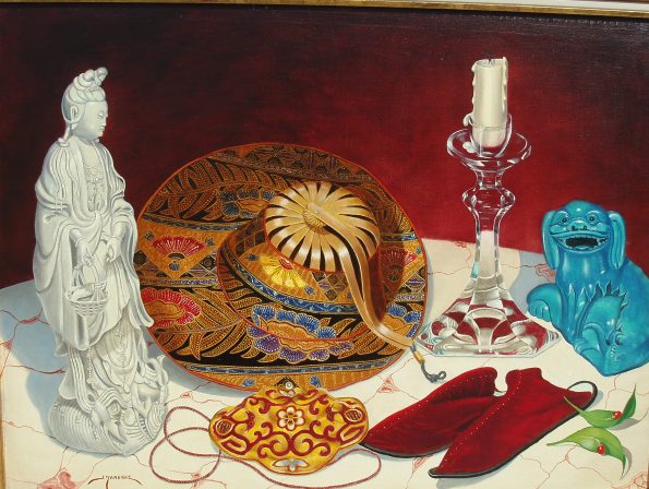 Sombrero chino, Quanin y perro de Fo