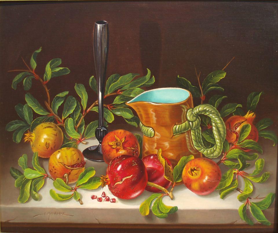 Granadas y jarra de barro