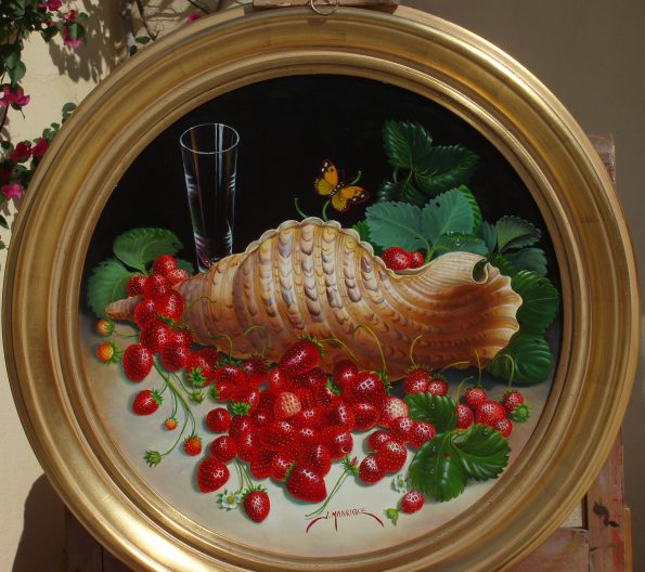 Par de Concha con fresas