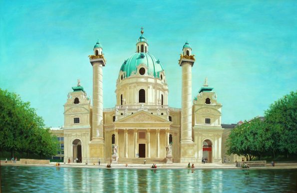 Painting Iglesia de San Carlos en Viena