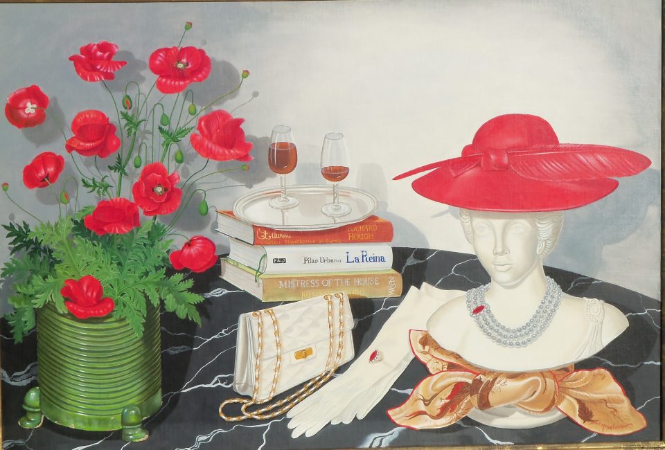 Uvas y cerezas en plato de peltre