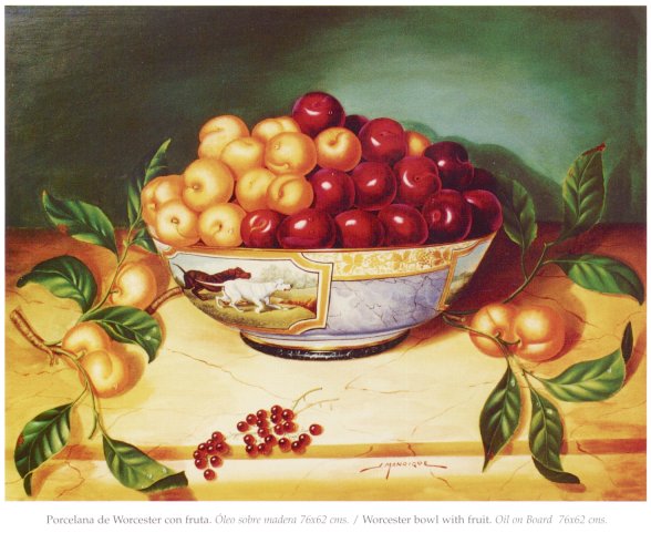 Porcelana de Worcester con fruta